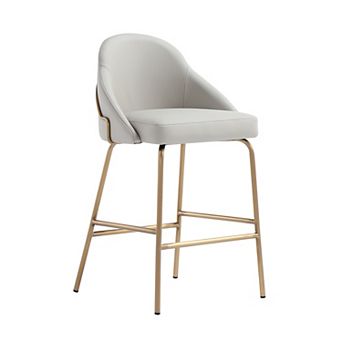 MANHATTAN COMFORT Gracie Upholstered Metal Counter Stool with Backrest