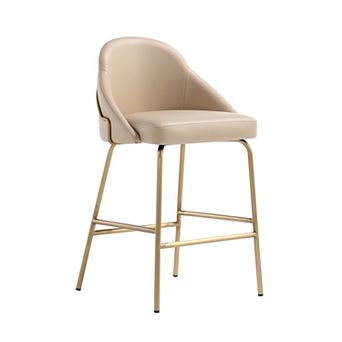 MANHATTAN COMFORT Gracie Upholstered Metal Counter Stool with Backrest