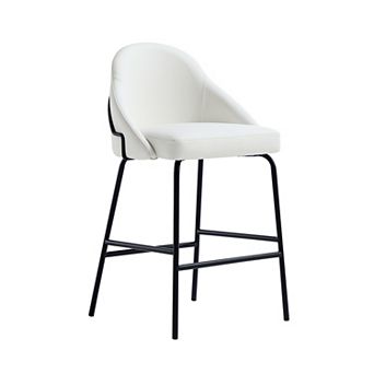 MANHATTAN COMFORT Gracie Upholstered Metal Counter Stool with Backrest