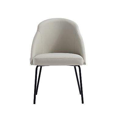 MANHATTAN COMFORT Gracie Upholstered Metal Dining Chair with Backrest