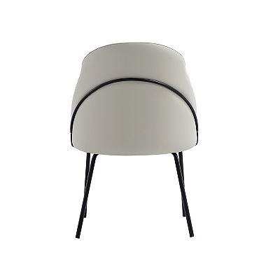 MANHATTAN COMFORT Gracie Upholstered Metal Dining Chair with Backrest