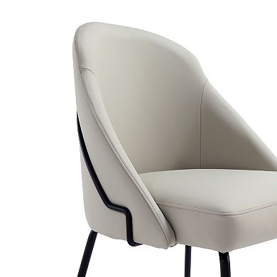 MANHATTAN COMFORT Gracie Upholstered Metal Dining Chair with Backrest