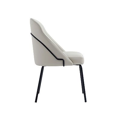 MANHATTAN COMFORT Gracie Upholstered Metal Dining Chair with Backrest