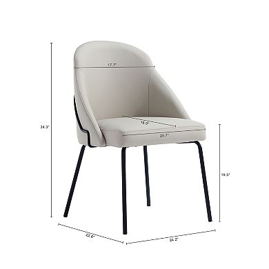 MANHATTAN COMFORT Gracie Upholstered Metal Dining Chair with Backrest