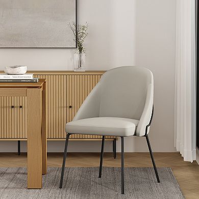 MANHATTAN COMFORT Gracie Upholstered Metal Dining Chair with Backrest