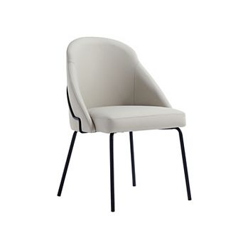 MANHATTAN COMFORT Gracie Upholstered Metal Dining Chair with Backrest