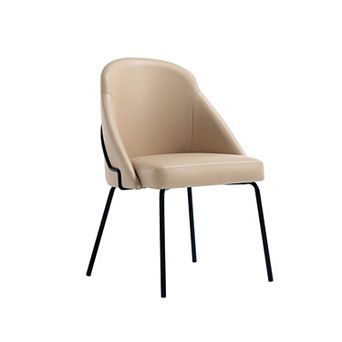 MANHATTAN COMFORT Gracie Upholstered Metal Dining Chair with Backrest