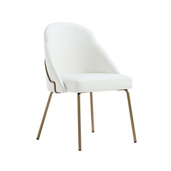 MANHATTAN COMFORT Gracie Upholstered Metal Dining Chair with Backrest