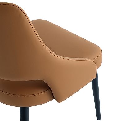 MANHATTAN COMFORT Tremont Upholstered Metal Dining Chair with Backrest