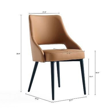 MANHATTAN COMFORT Tremont Upholstered Metal Dining Chair with Backrest