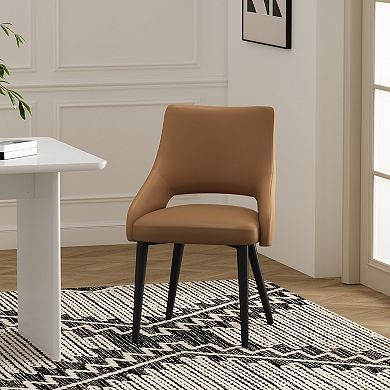MANHATTAN COMFORT Tremont Upholstered Metal Dining Chair with Backrest