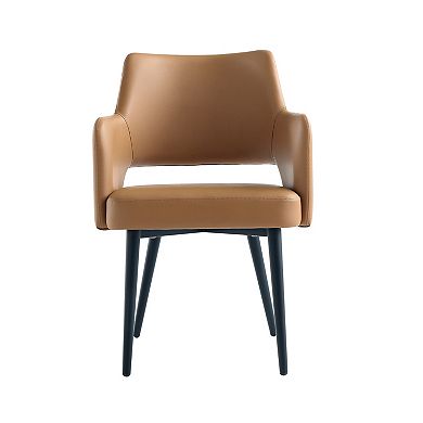 MANHATTAN COMFORT Tremont Upholstered Metal Dining Armchair with Armrests