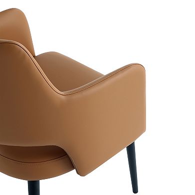 MANHATTAN COMFORT Tremont Upholstered Metal Dining Armchair with Armrests