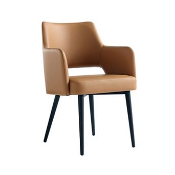 MANHATTAN COMFORT Tremont Upholstered Metal Dining Armchair with Armrests