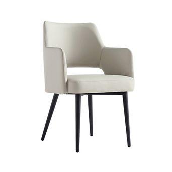 MANHATTAN COMFORT Tremont Upholstered Metal Dining Armchair with Armrests
