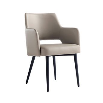 MANHATTAN COMFORT Tremont Upholstered Metal Dining Armchair with Armrests