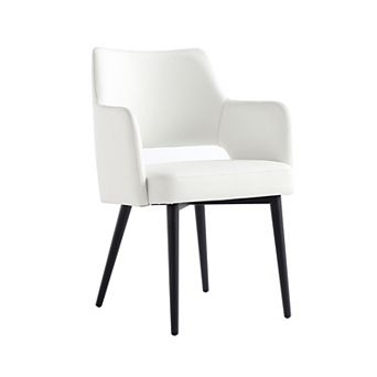 MANHATTAN COMFORT Tremont Upholstered Metal Dining Armchair with Armrests