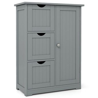 Bathroom Floor Side Storage Cabinet with 3 Drawers and 1 cup oard