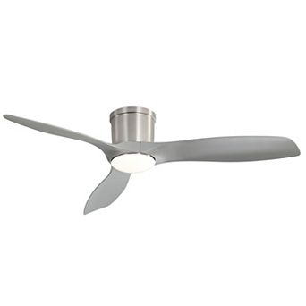 52 in Flush Mount Ceiling Fan with Dimmable Led Light 3 ABS Fan Blades Reversible DC Motor