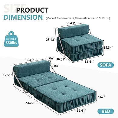 GOODSILO Convertible Modular Sectional Sofa Bed with Removable Cushions