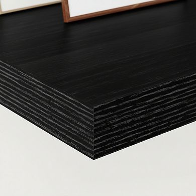 KSIZUIS 12" Deep Floating Shelves - Extra Thick 2", 36" Long, Set of 2 Black Wall Shelves