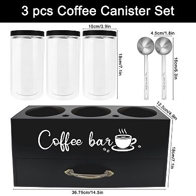 54 oz Coffee Canister Set with Shelf Storage Container 3pc