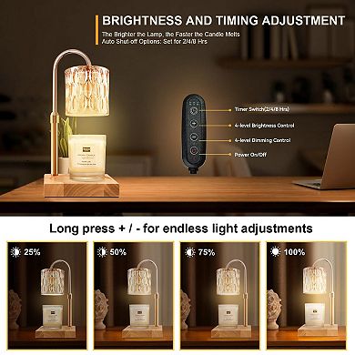 Candle Warmer Lamp with Dimmable Timer & Adjustable Height: Perfect Gift for Home Decor
