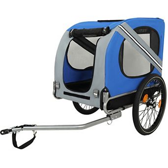 Large Folding Bike Trailer for Dogs 100LB Capacity All-Terrain Pet Carrier Durable Steel Frame