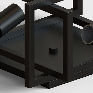 2-Light Industrial Black Rectangle Flush Mount Ceiling Light