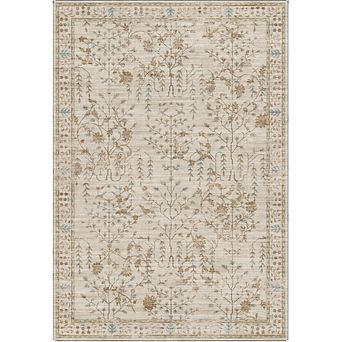 Area Rug for Living Room, Vintage Retro Boho Rug, Washable Non Slip & Low Pile Carpet