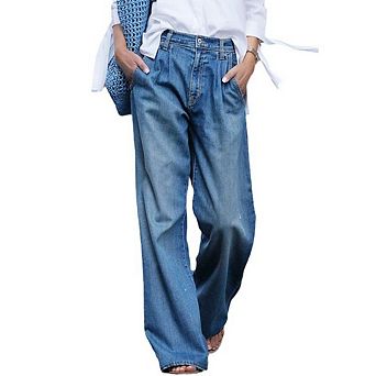 Women Wide Leg Jeans High Waist Baggy Jeans Loose Denim Pants