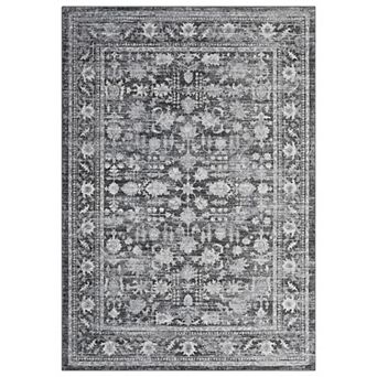 Classic Floral Vintage Collection Handmade Oriental Medallion Distressed Area Rug