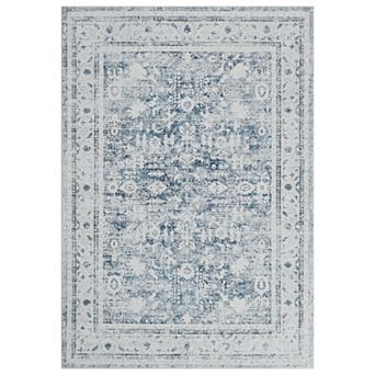 Classic Floral Vintage Collection Handmade Oriental Medallion Distressed Area Rug