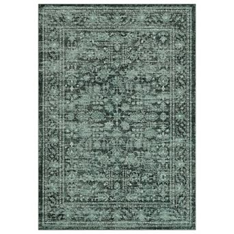 Classic Floral Vintage Collection Handmade Oriental Medallion Distressed Area Rug
