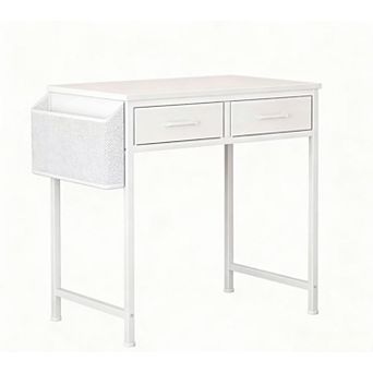 Small Desk with Fabric Drawers for Bedroom, Gaming, and Study