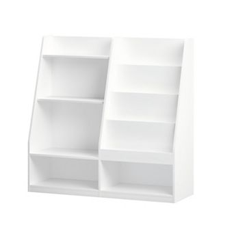 Lufeiya Kids Bookshelf and Storage Organizer, 4 tier Wooden Kids Bookcase Shelf with Display Stand