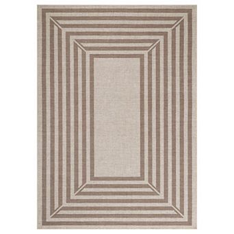 Washable Jute Style Rug Indoor Outdoor Farmhouse Area Rug with Non-Slip Backing
