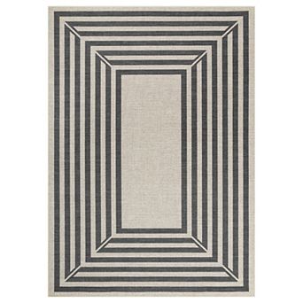 Washable Jute Style Rug Indoor Outdoor Farmhouse Area Rug with Non-Slip Backing