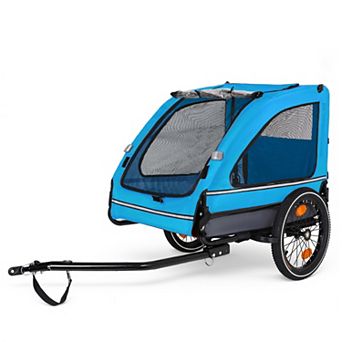 Pet Bike Trailer Dog Cart for Bicycle Easy Folding Cart Frame Quick Release Wheel Non-Slip Floor