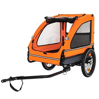 Pet Bike Trailer Dog Cart for Bicycle Easy Folding Cart Frame Quick Release Wheel Non-Slip Floor