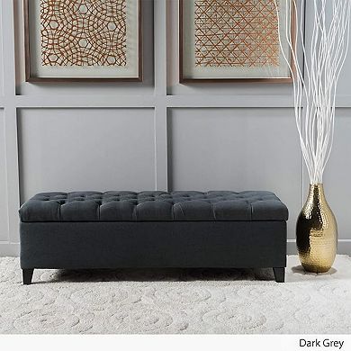Storage Ottoman Bench, Diamond Stitch Design with Lift-Top Lid, 51" Wide for Living Room