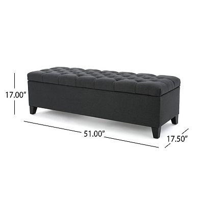 Storage Ottoman Bench, Diamond Stitch Design with Lift-Top Lid, 51" Wide for Living Room