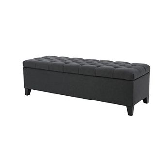 Storage Ottoman Bench, Diamond Stitch Design with Lift-Top Lid, 51" Wide for Living Room