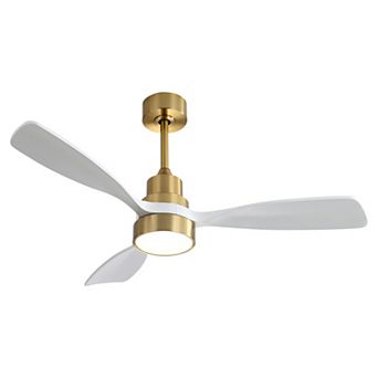 48 in Wood Ceiling Fan With 3 Solid Wood Blades Remote Control Reversible DC Motor