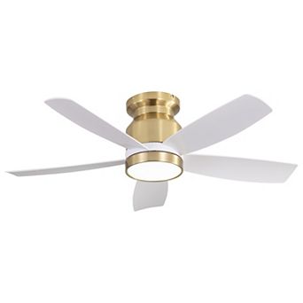 42 in Flush Mount Ceiling Fans with LED Light 22W and Remote Control 5 ABS Fan Blades