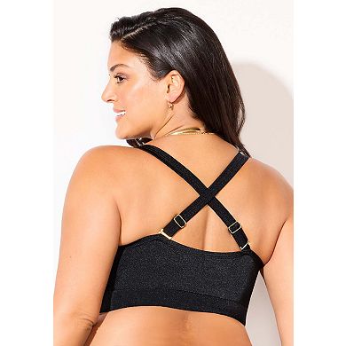 Swimsuits for All Women's Shimmer Ring Bra Sized Underwire Bikini Top