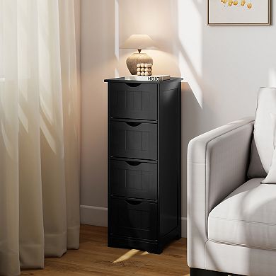 4-Drawer Freestanding Floor Storage Cabinet with Anti-Tip Device