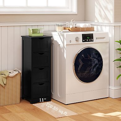 4-Drawer Freestanding Floor Storage Cabinet with Anti-Tip Device