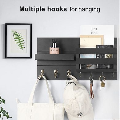 Wall Key Holder With Shelf Mail Organizer