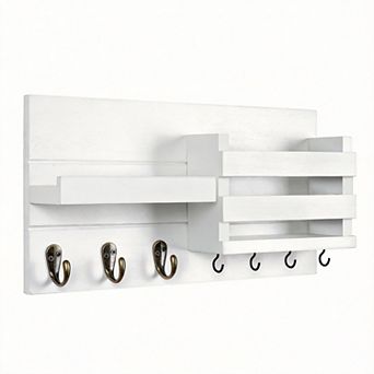 Wall Key Holder With Shelf Mail Organizer